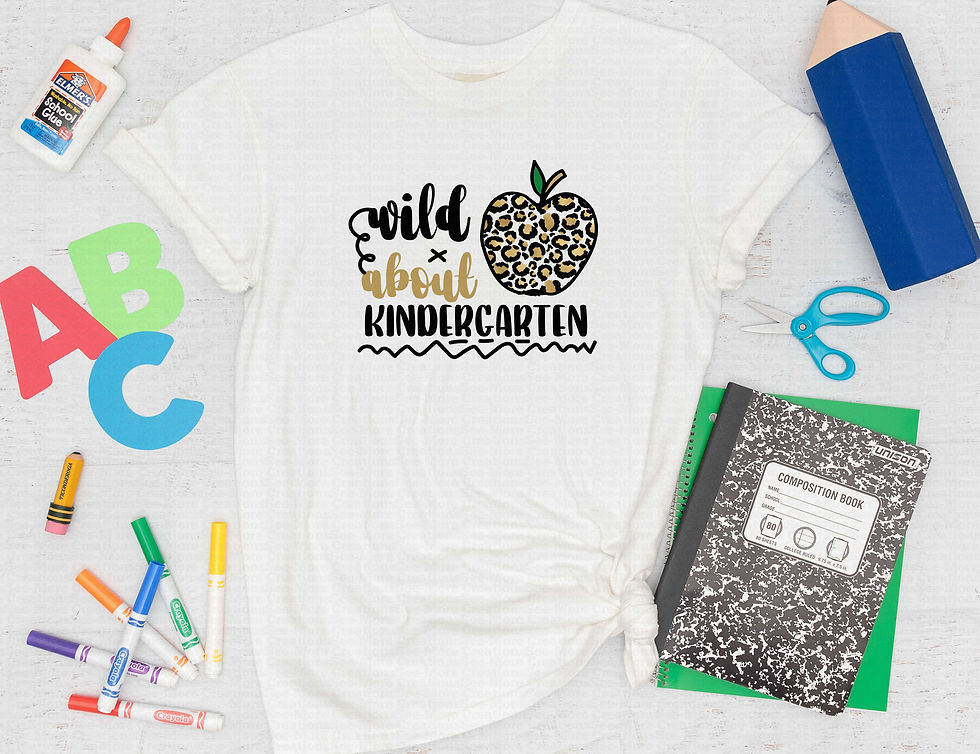 Miniatura: Wild About Kindergarten #4 Leopard Print Apple School Teacher Shirt
