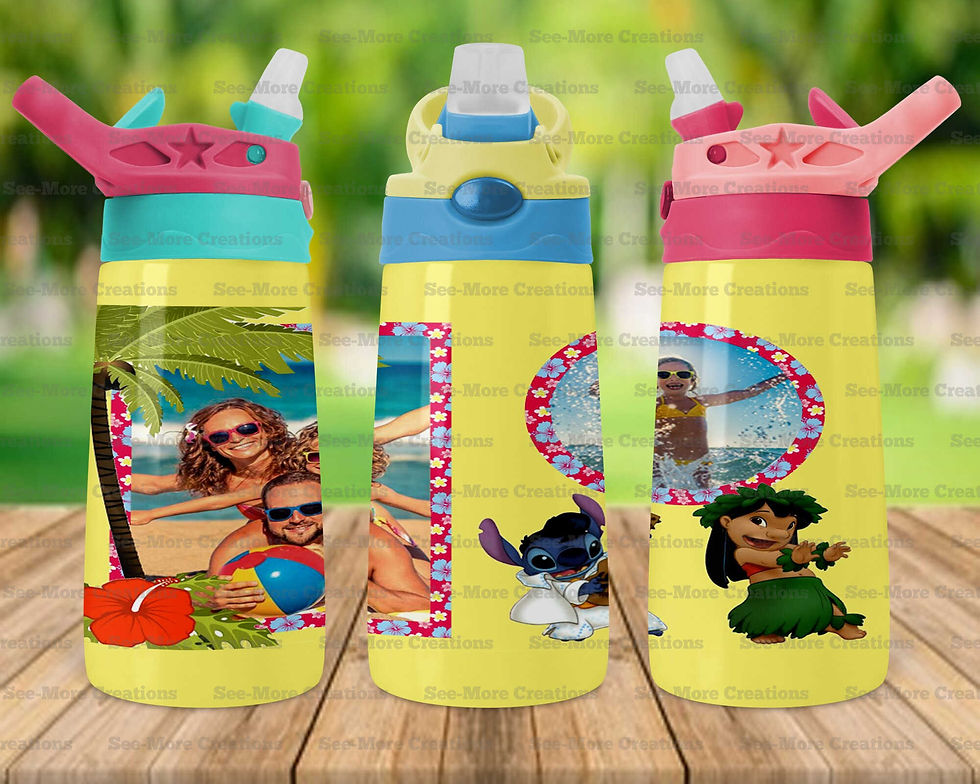 Thumbnail: Lilo & Stitch #20 Personalize Add Your Picture Skinny, Sippy & Kids Tumblers