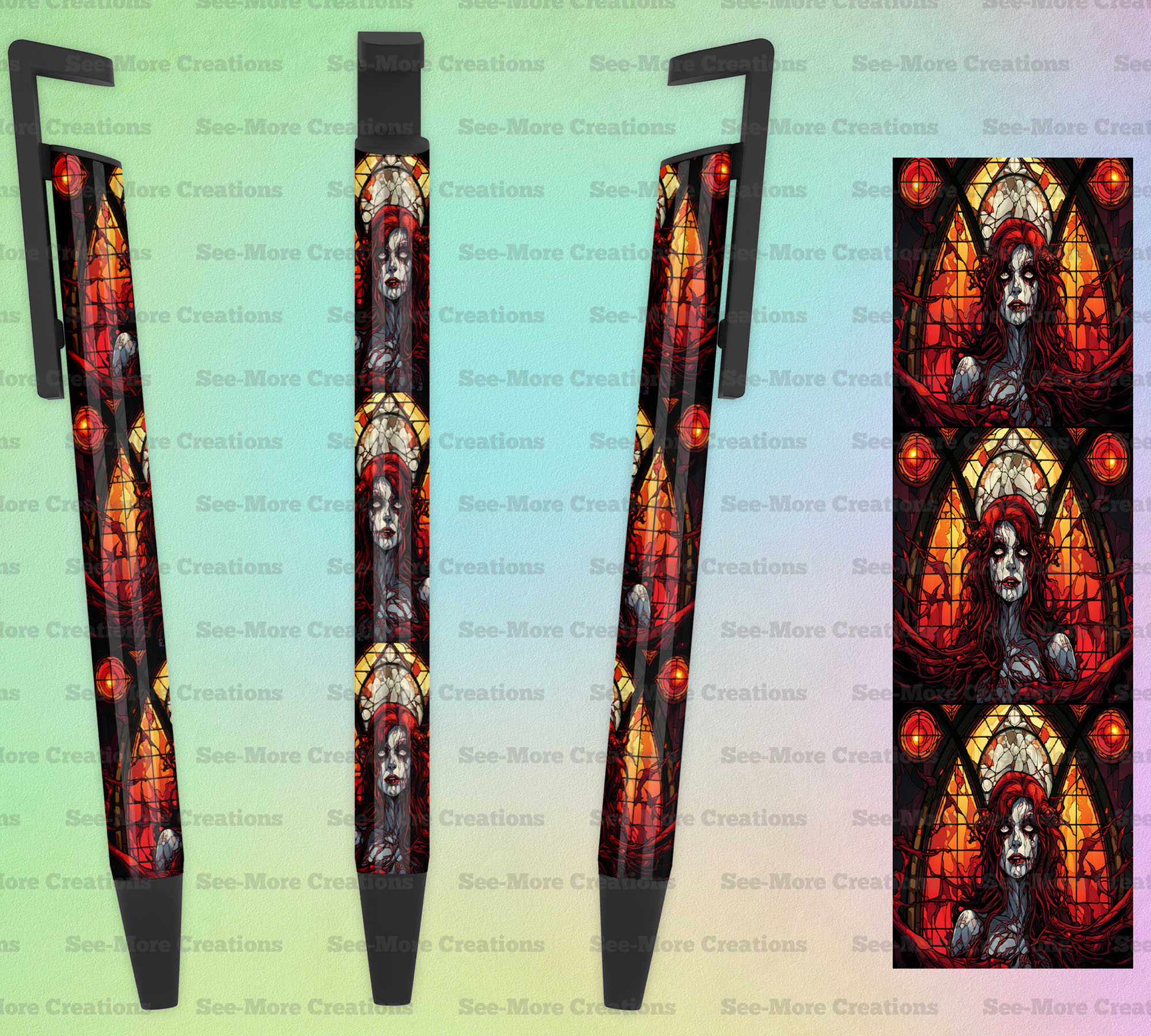 Zombie Women Stain Glass #183 Halloween Pen