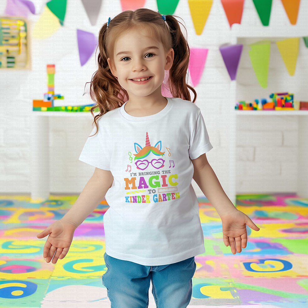 Μικρογραφία: I'm Bringing The Magic To Kindergarten #1 Girls Unicorn School Shirt