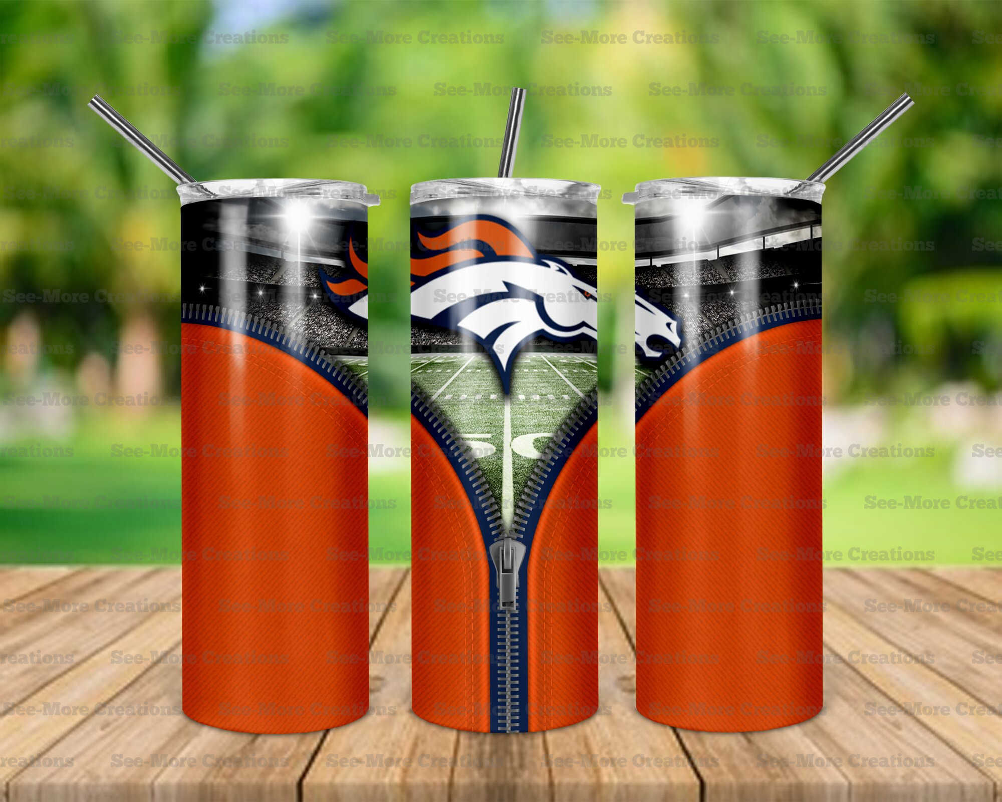 Denver Broncos #6 Zipper Skinny, Sippy & Kids Tumblers