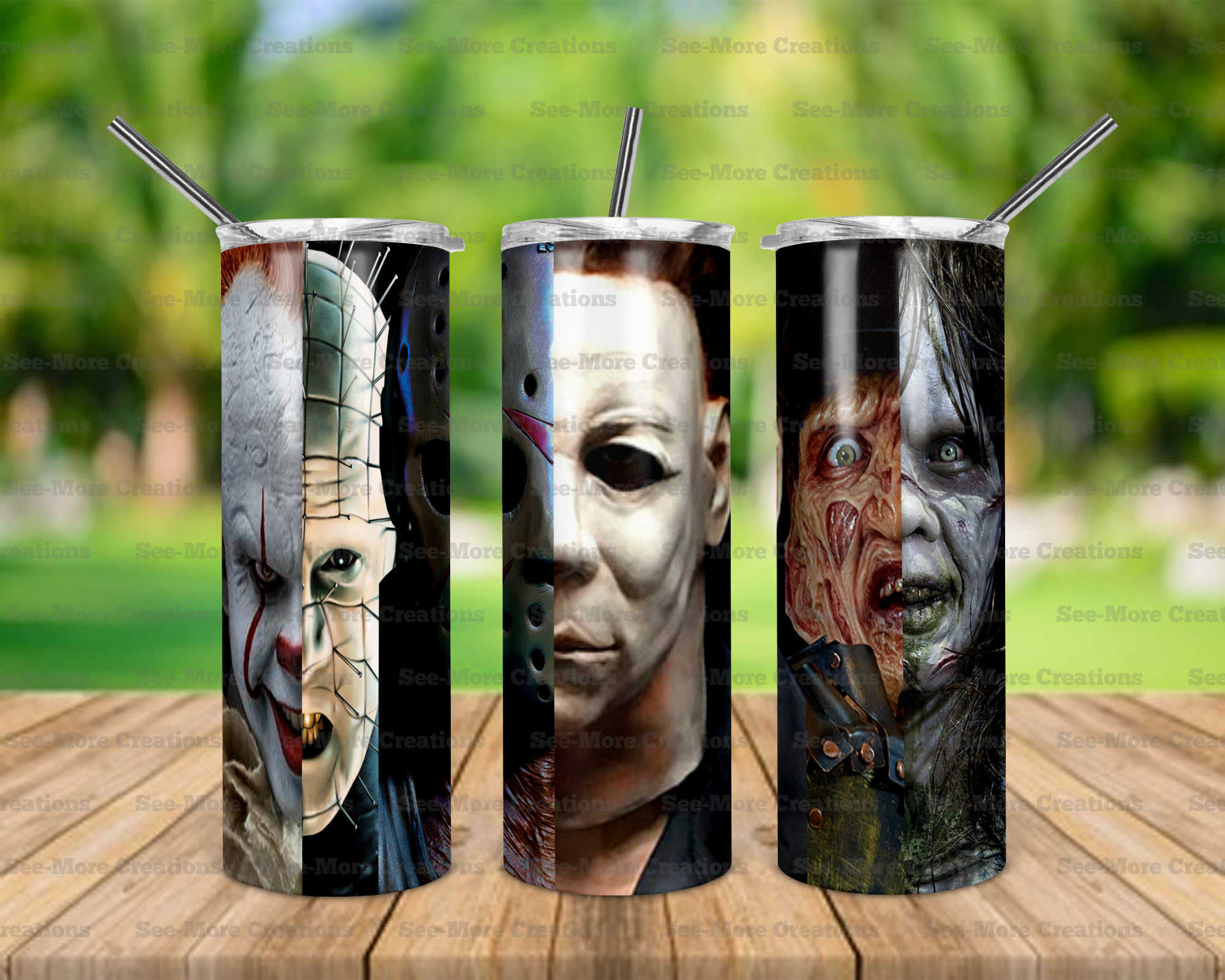 Horror Movie Characters #34 Skinny & Kids Tumblers