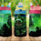 Thumbnail: Bear With Sunglasses On Head #5 Green Stary Night Skinny & Kids Tumblers