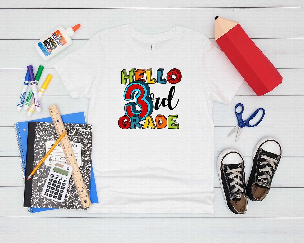 Miniatura: Hello Third Grade #1 Boys School Shirt