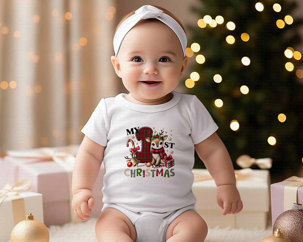 Thumbnail: My First Christmas #39 Girls Reindeer Christmas Bodysuit