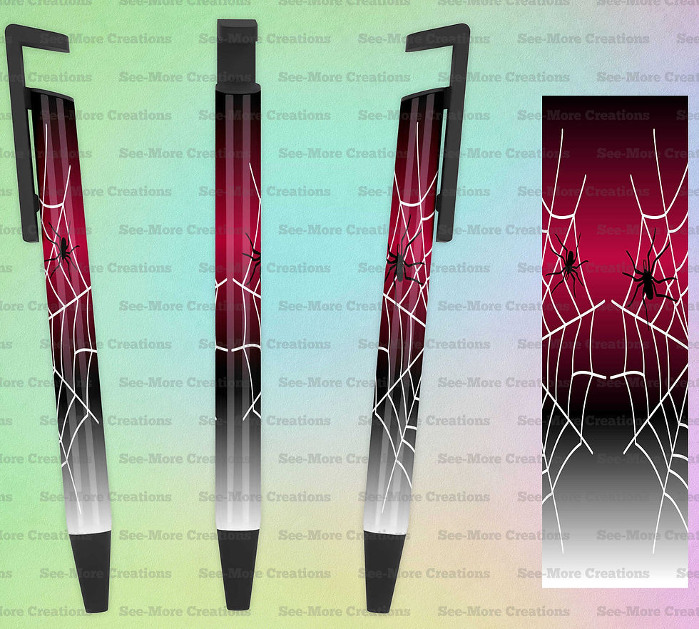 Spiderweb & Spiders Pink Black White #61 Personalize With Name Halloween Pen