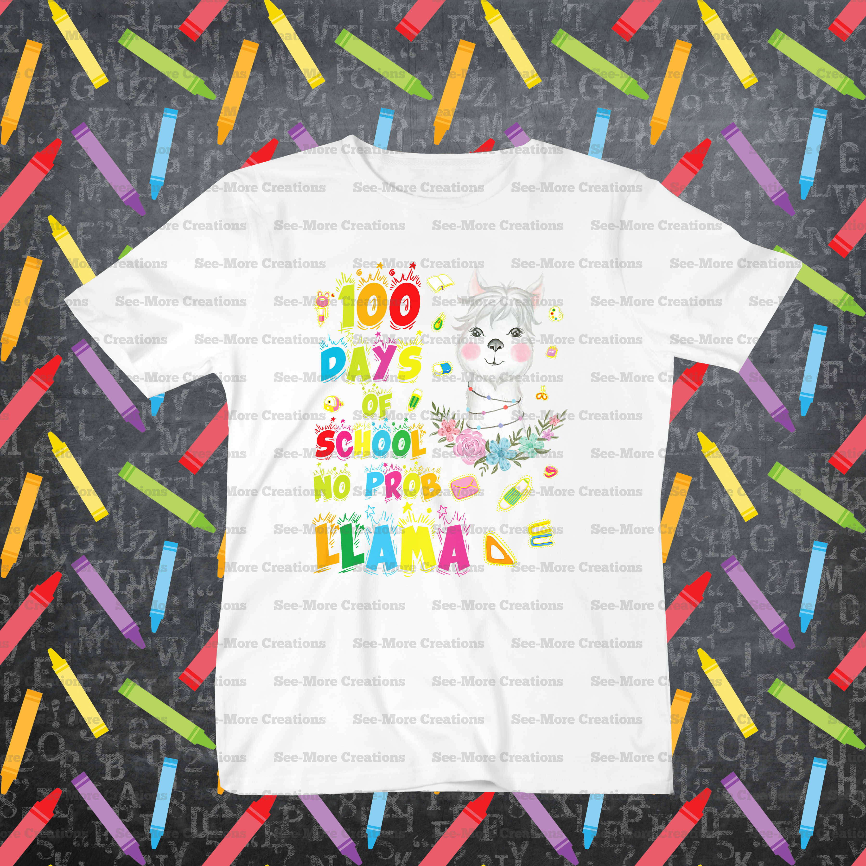 100 Days Of School No Prob-Llama #7 Shirt