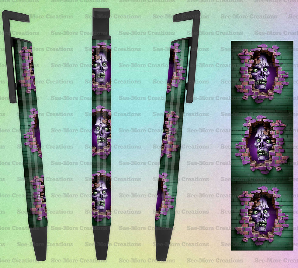 Zombie Breaking Through Wall #155 Halloween Pen