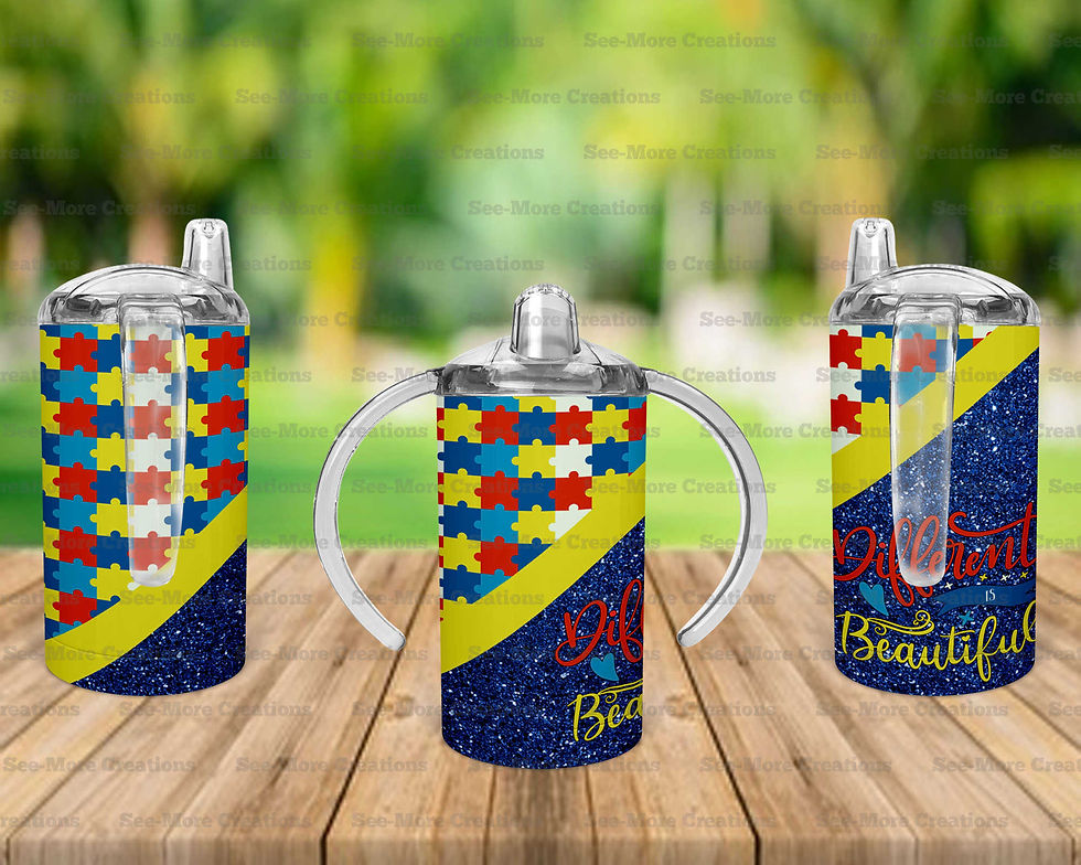 Thumbnail: Different is Beautiful #4 Glitter Print Skinny, Sippy & Kids Tumblers