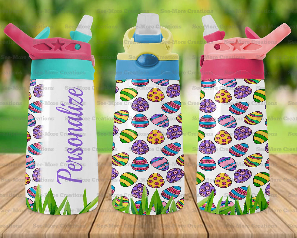 Thumbnail: Easter Eggs #6 Personalize With Name Skinny, Sippy & Kids Tumblers