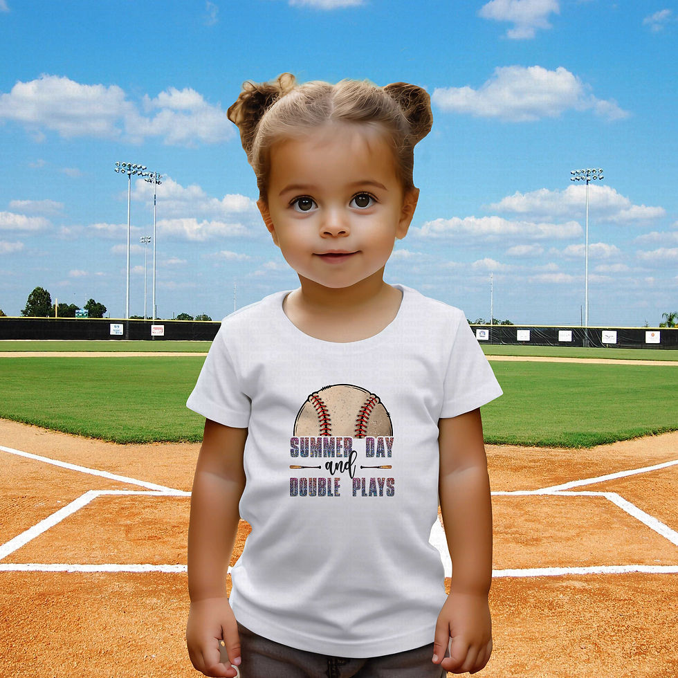 Thumbnail: Summer Days And Double Plays #1 Girls Colorful Leopard Print Baseball Shirt