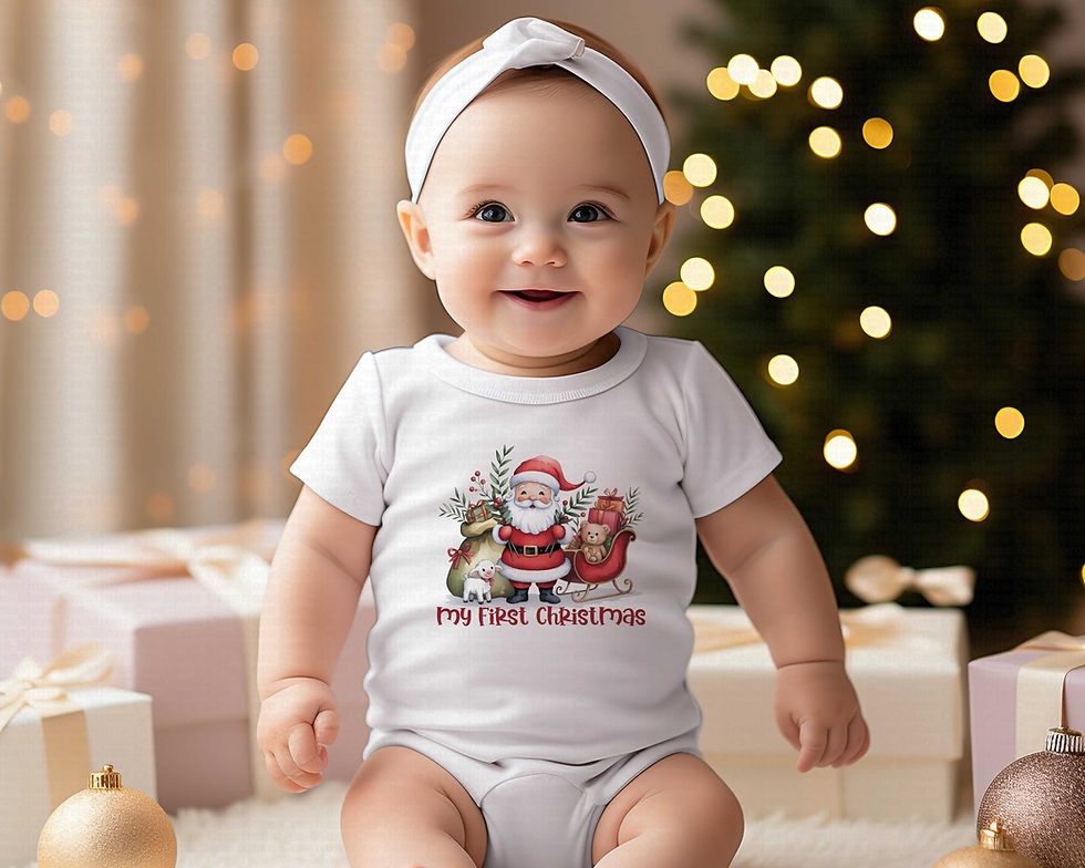 Thumbnail: My First Christmas #41 Boys Or Girls Santa Claus Christmas Bodysuit