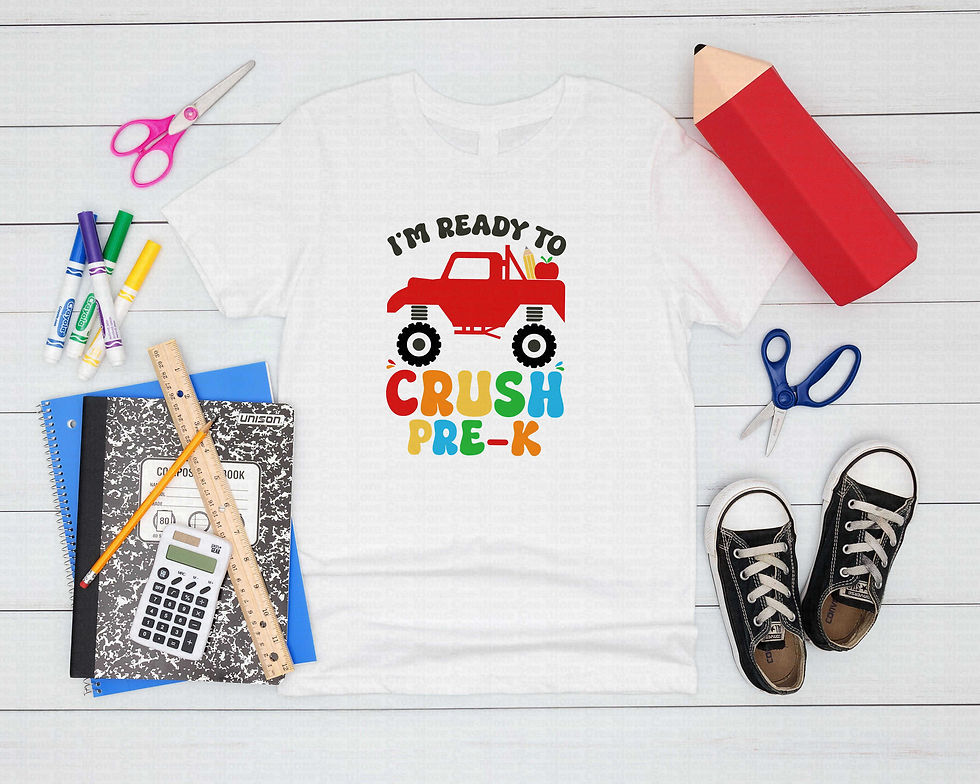 Thumbnail: I'm Ready To Crush Pre-K #10 Boys Or Girls Monster Truck School Shirt