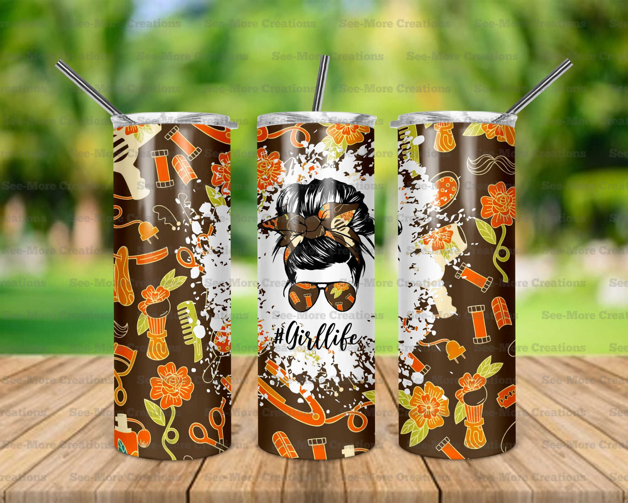 Girl Life #6 Messy Bun Skinny & Kids Tumblers