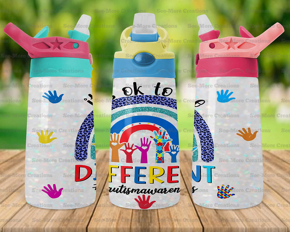 Thumbnail: It's Okay To Be Different #2 Glitter Print Skinny, Sippy & Kids Tumblers