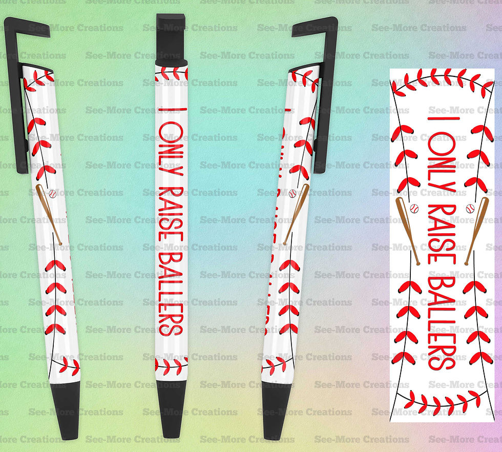Baseball #12 I Only Raise Ballers Ball Stitches Pen