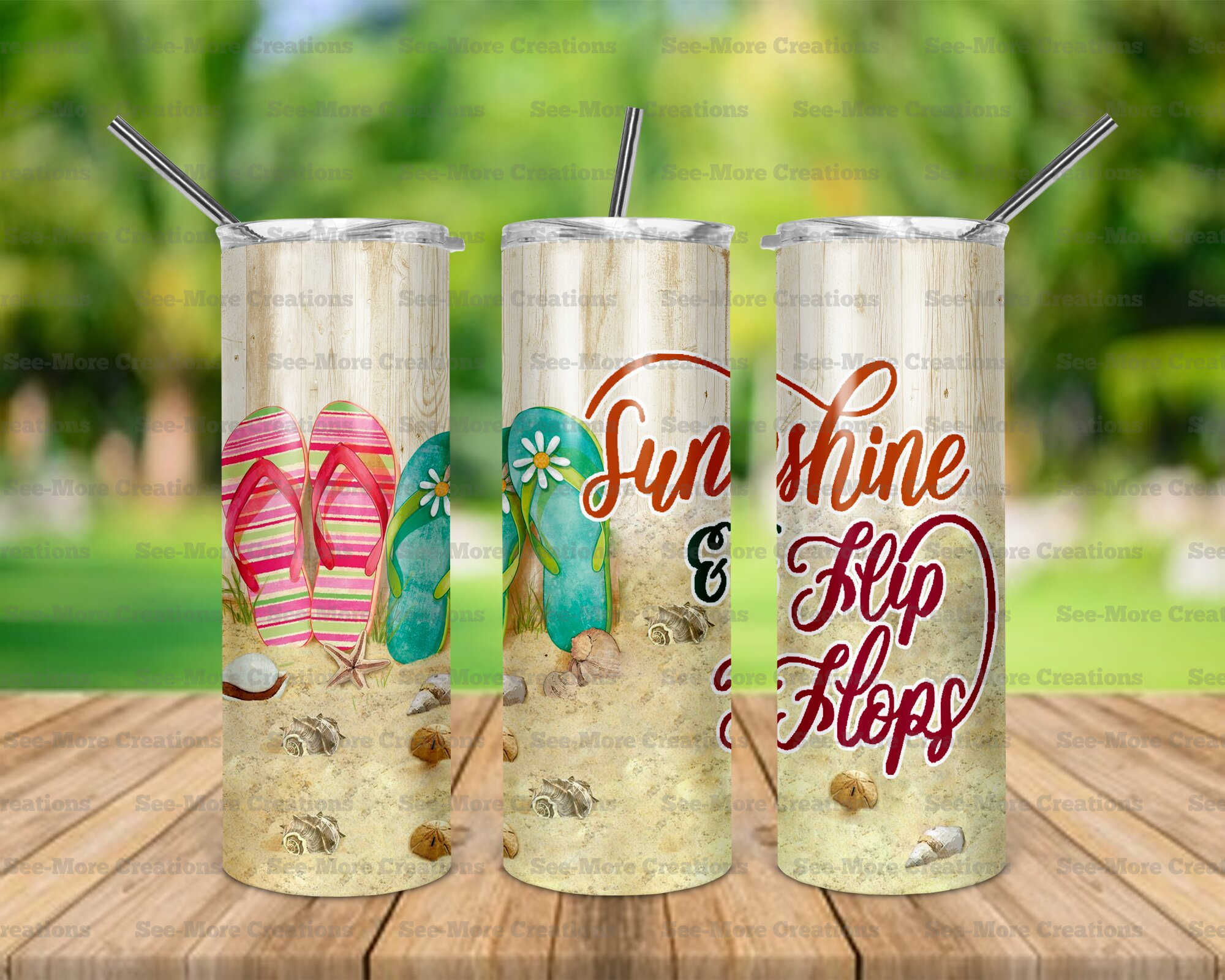 Sunshine & Flip Flops #1 Skinny Tumbler