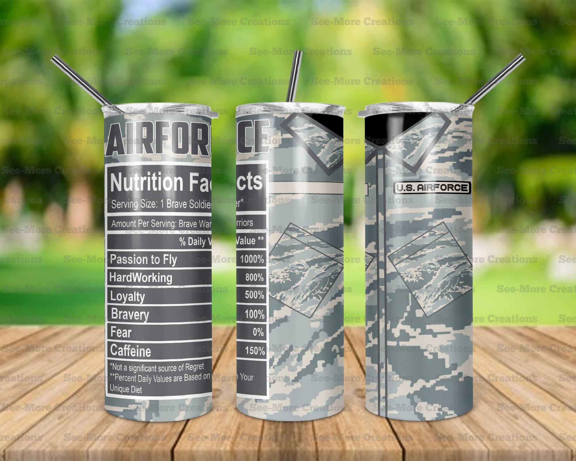Air Force #2 Nutritional Facts Skinny Tumblers