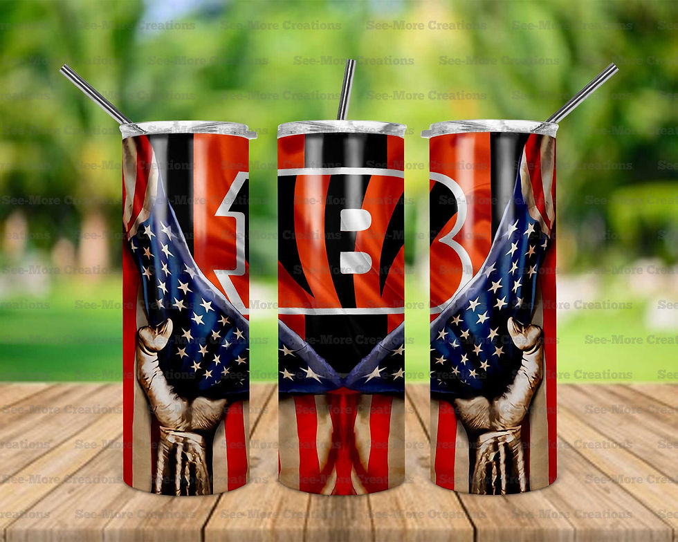 Cincinnati Bengals #15 American Flag Skinny, Sippy & Kids Tumblers