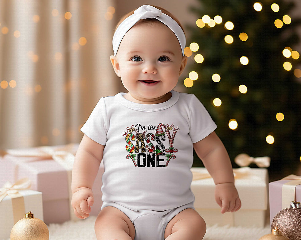 Thumbnail: I'm The Sassy One #1 Girls Christmas Bodysuit