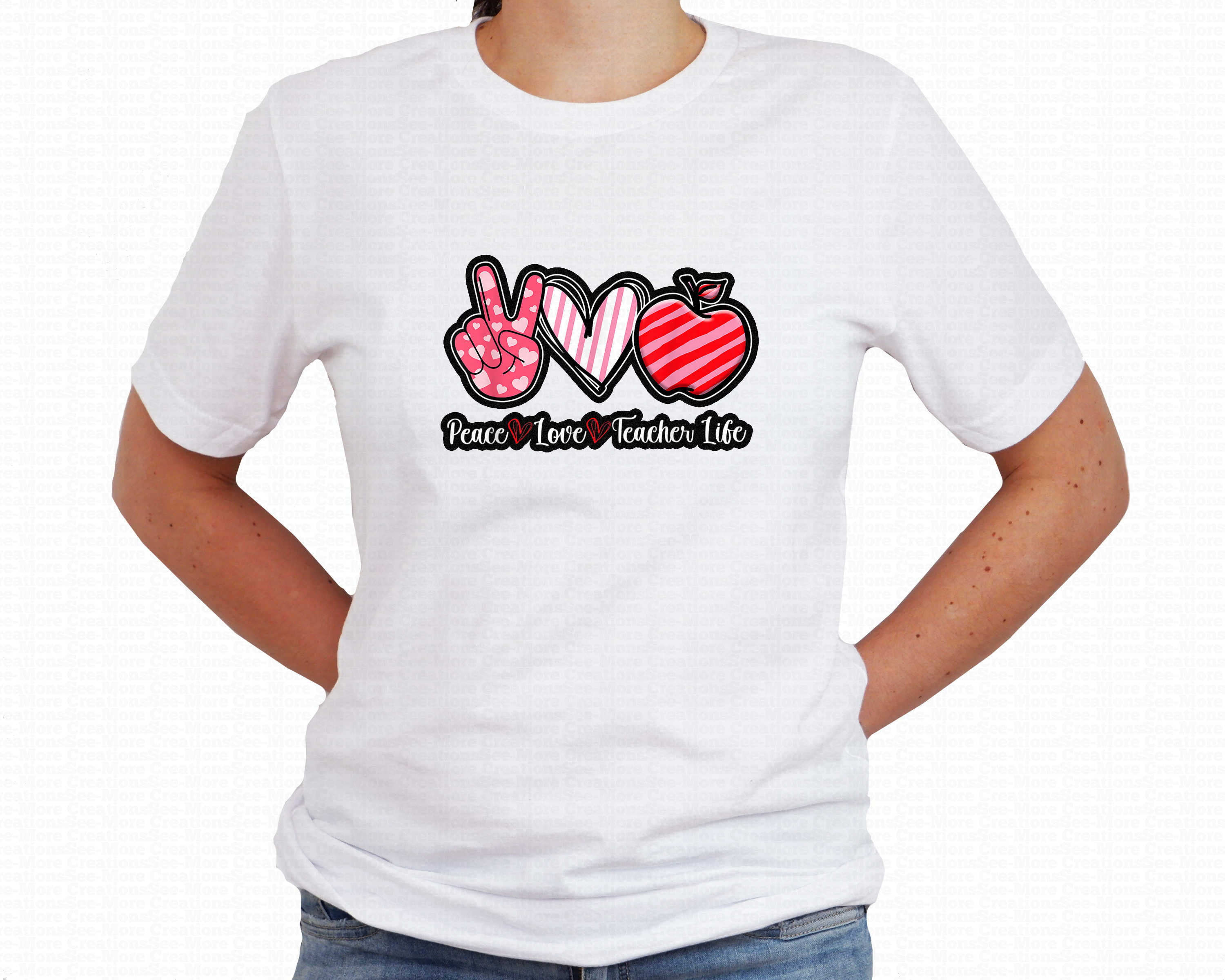 Peace Love Teacher Life #1 School Teacher Shirt