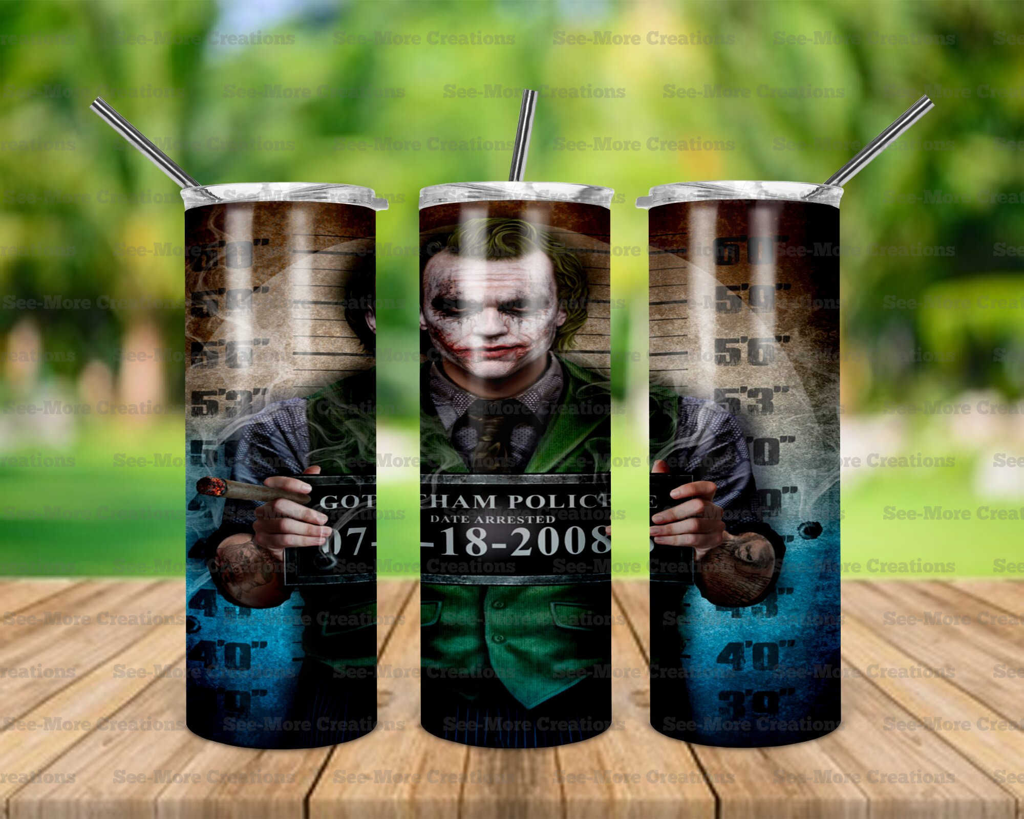 Joker #5 Gotham Police Mugshot Skinny Tumbler
