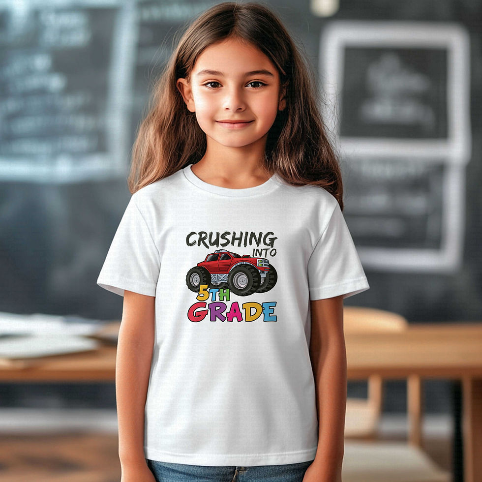Miniatura: Crushing Into Fifth Grade #1 Boys Or Girls School Shirt