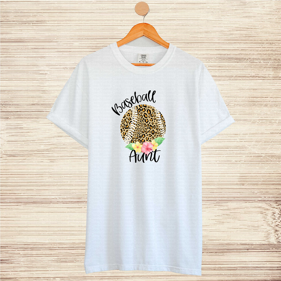 Thumbnail: Baseball Aunt #4 Women's Leopard Print Ball With Flowers Baseball Shirt