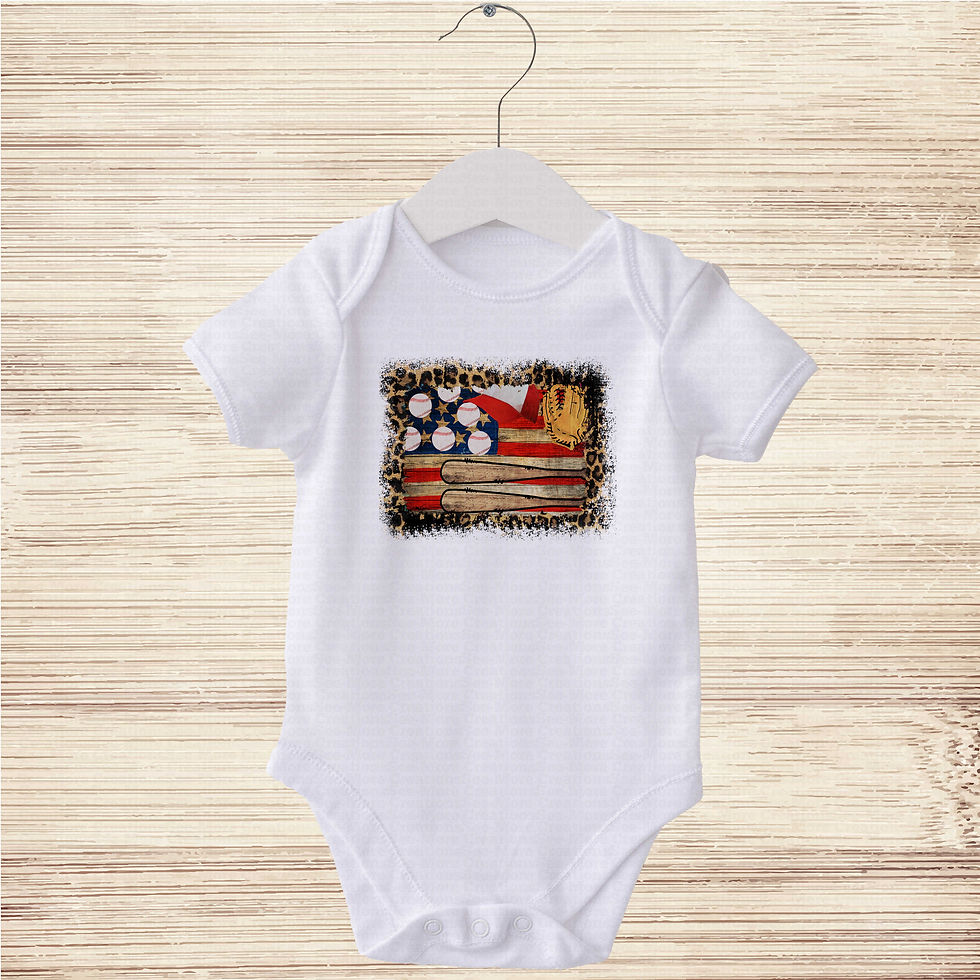 Thumbnail: Baseball Art #2 Boys Or Girls Bat & Balls Baseball Bodysuit