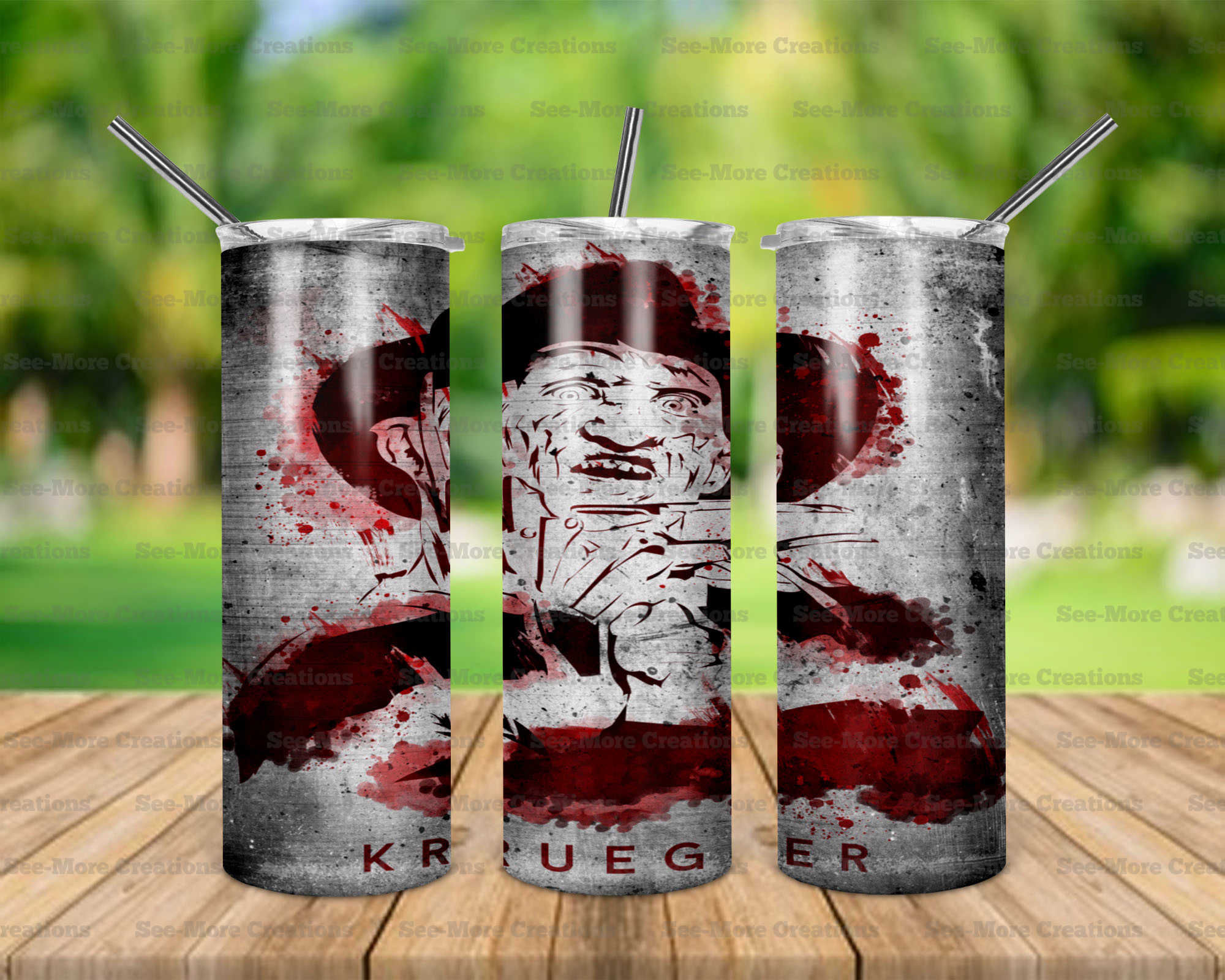 Freddy Krugger #30 Horror Movie Skinny & Kids Tumblers