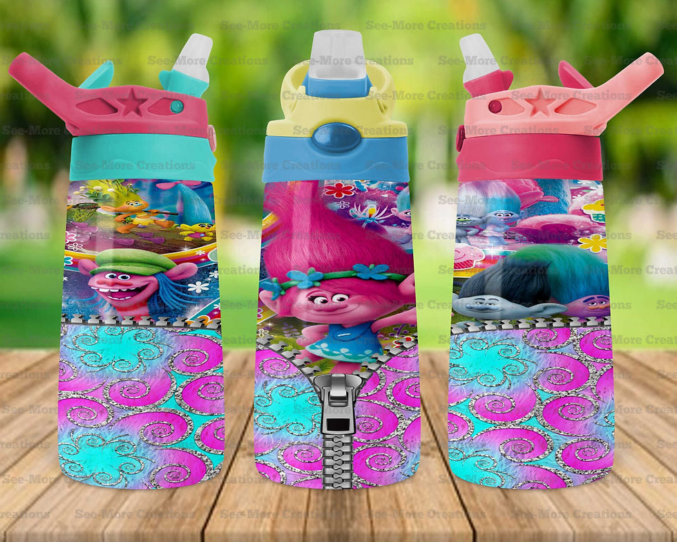 Thumbnail: Trolls #13 Zipper Skinny, Sippy & Kids Tumblers