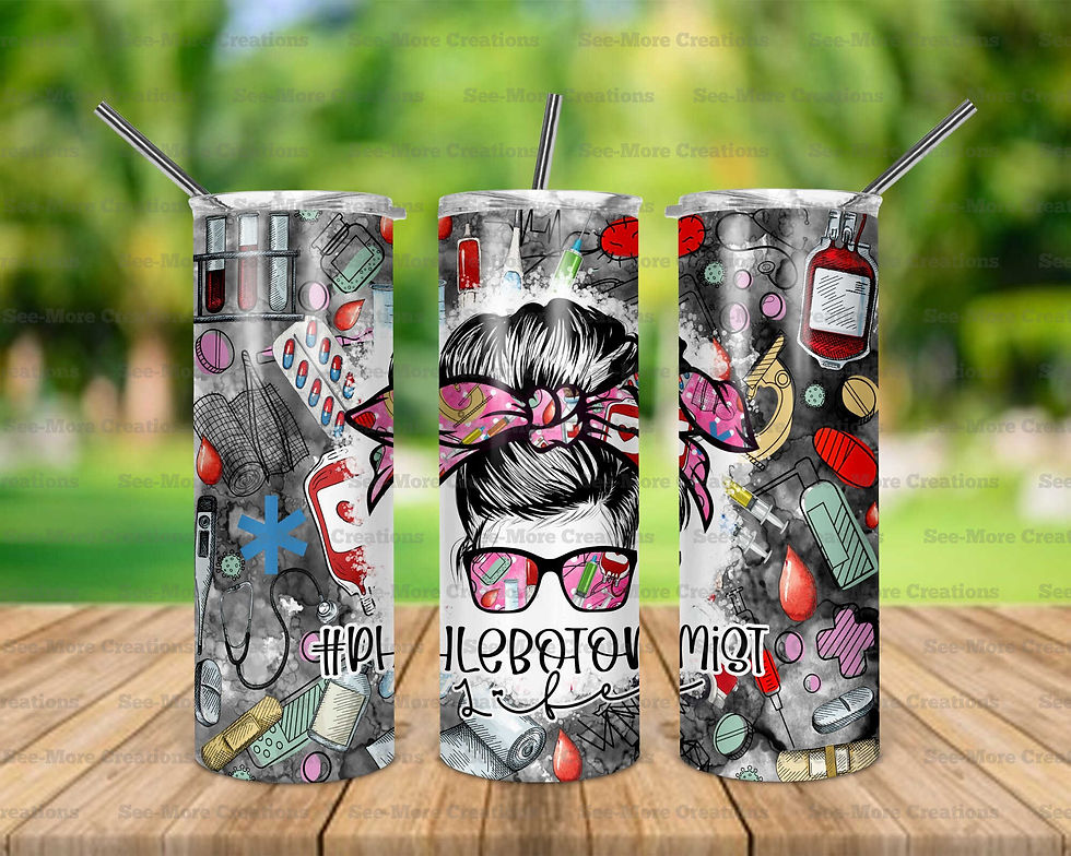 Phlebotomist Life #1 Messy Bun Skinny Tumbler