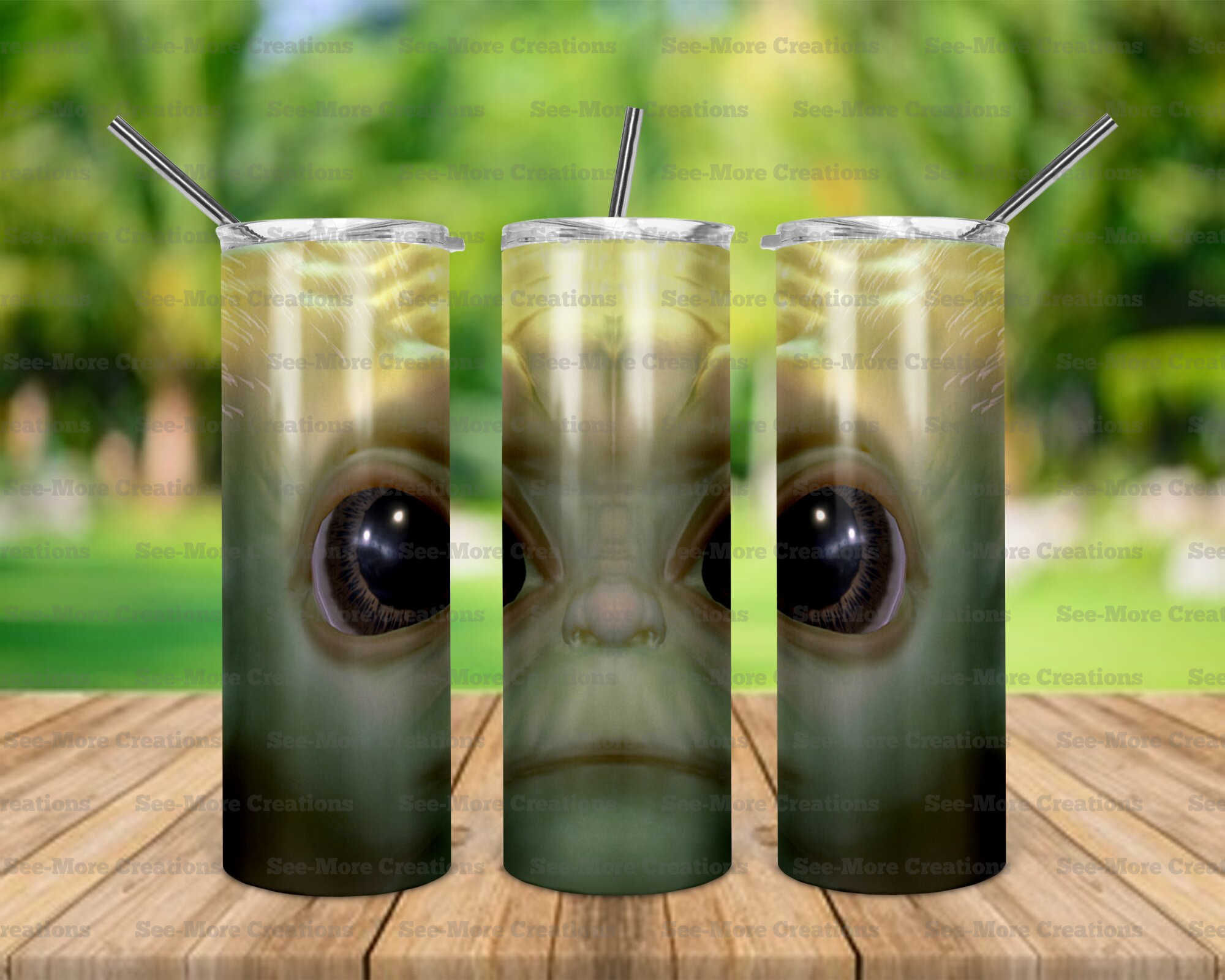 Yoda Face #1 Skinny, Sippy & Kids Tumblers