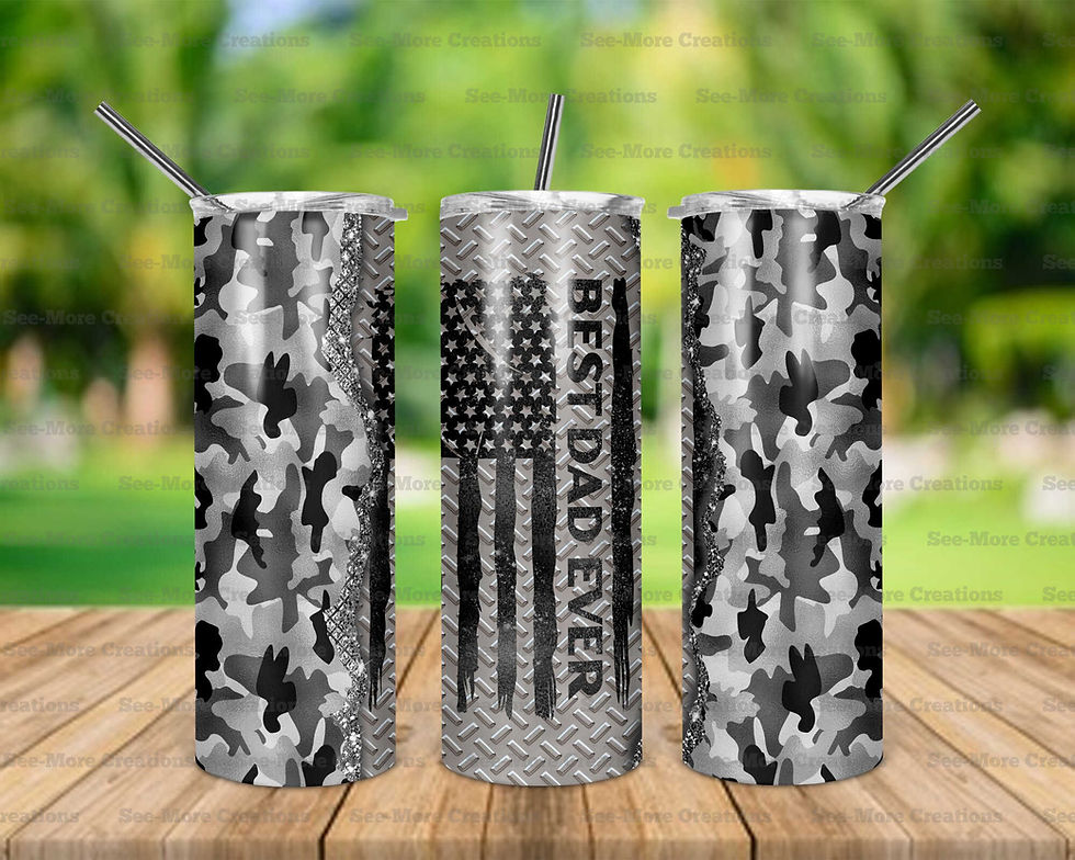 Best Dad Ever #36 American Flag Grey Camo Skinny Tumbler