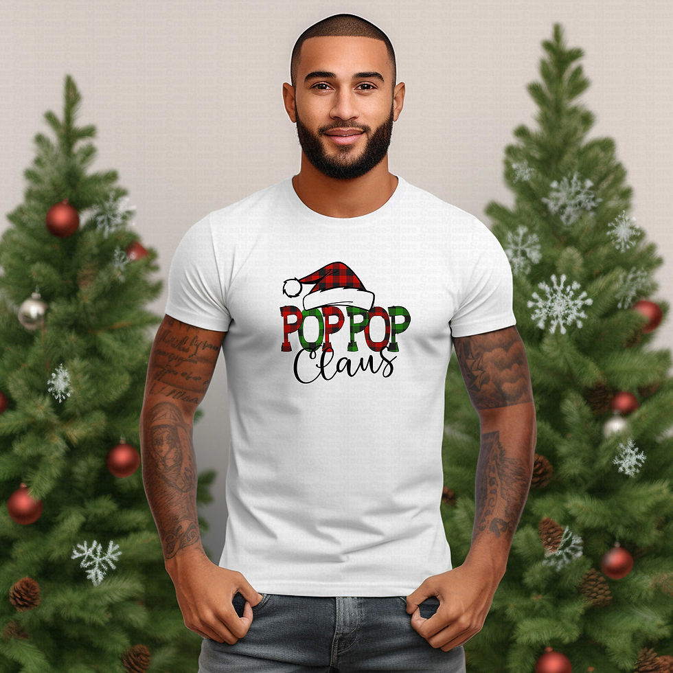Thumbnail: Pop Pop Claus #1 Red & Green Buffalo Plaid Men's Christmas Shirt