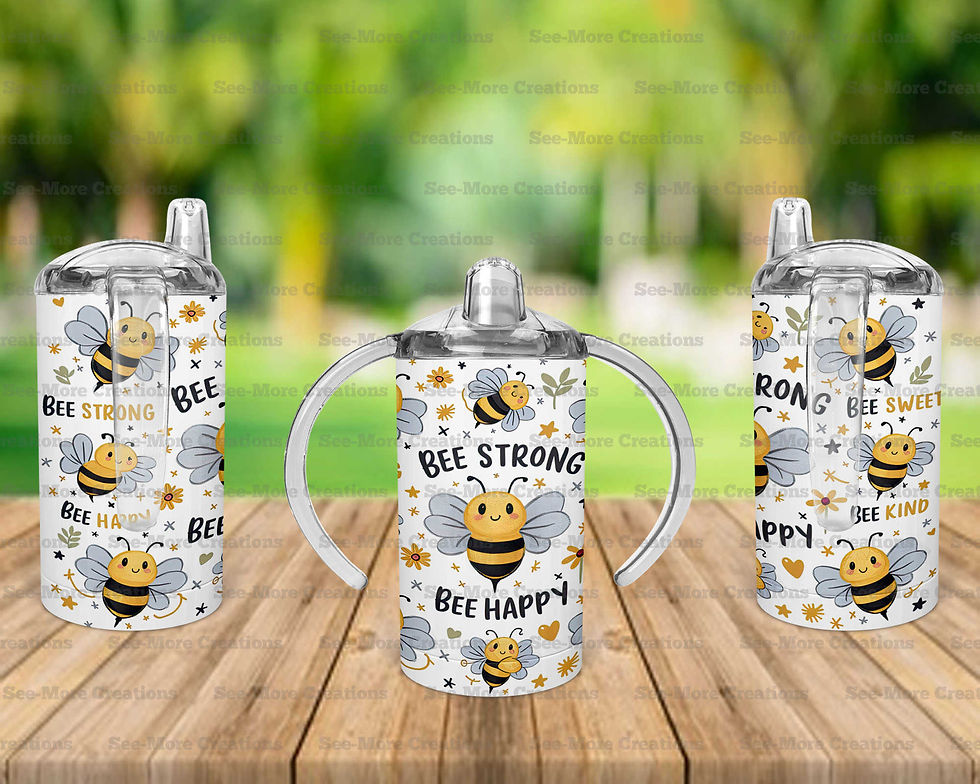 Thumbnail: Bee Strong #1 Bee Sweet Bee Happy Skinny, Sippy & Kids Tumblers