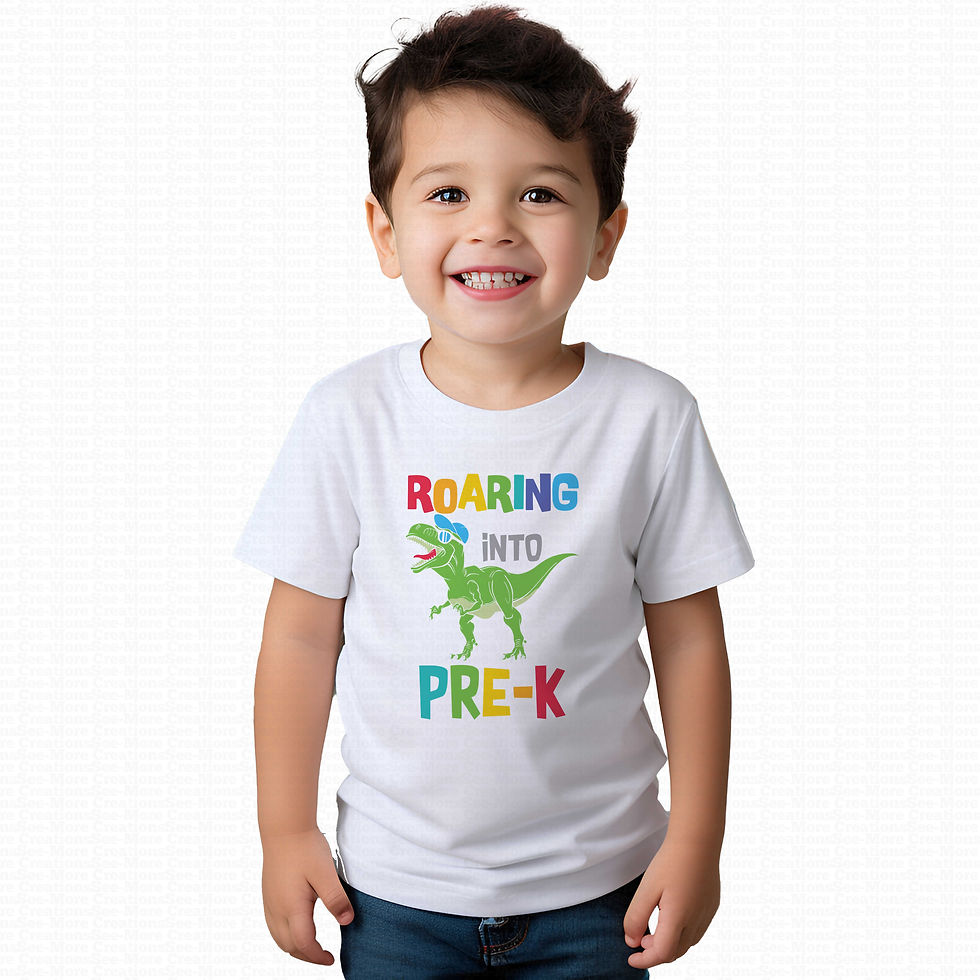 Roaring Into Pre-K #1 Boys Dinosaur School Shirt