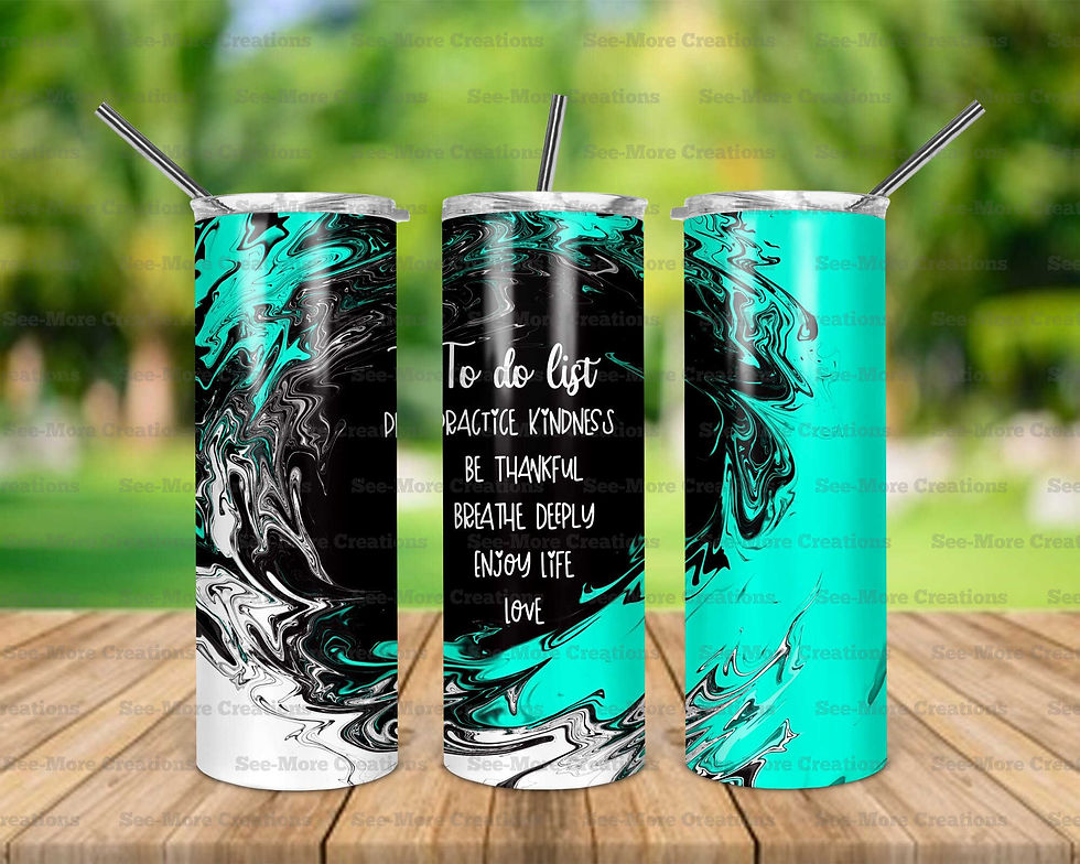 Thumbnail: To Do List Practice Kindness, Be Grateful, Enjoy Life, Love Skinny Tumbler