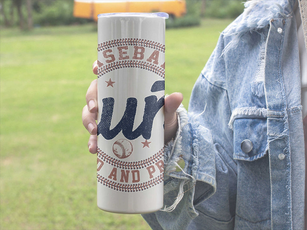 Baseball Aunt Vintage Baseball Seal 20 oz Skinny Tumbler