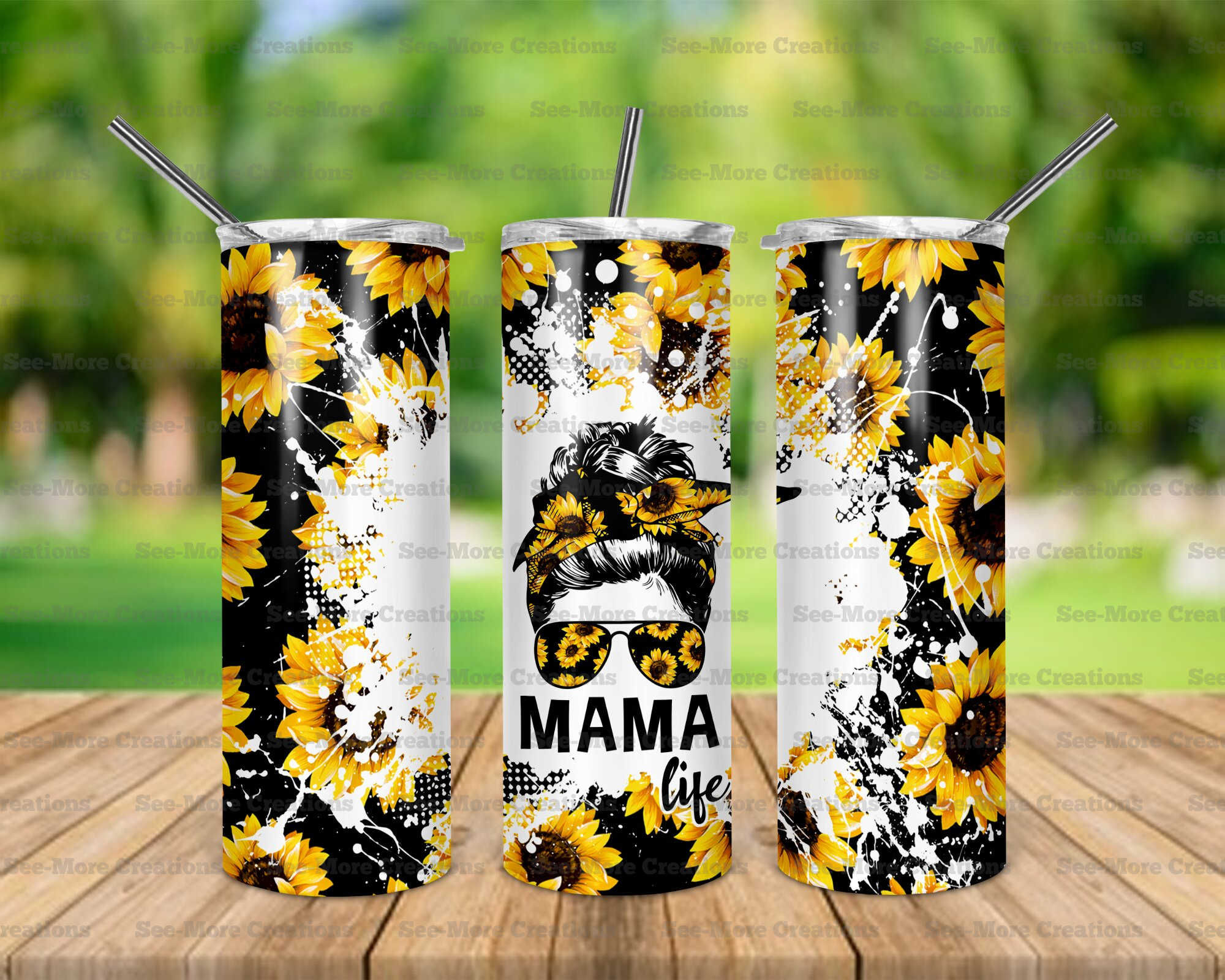 Mama I Love You #1 Rose Gold Glitter Print Skinny Tumbler