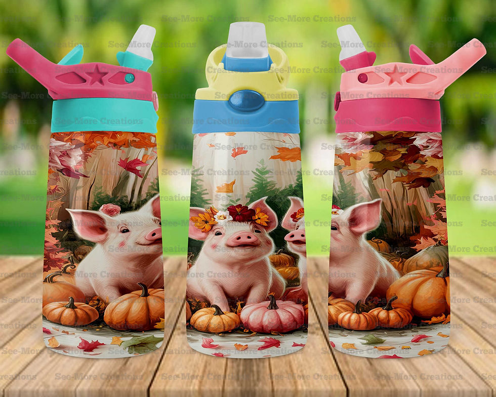 Thumbnail: Fall Pigs #1 Pumpkins Fall Leaves Skinny & Kids Tumblers