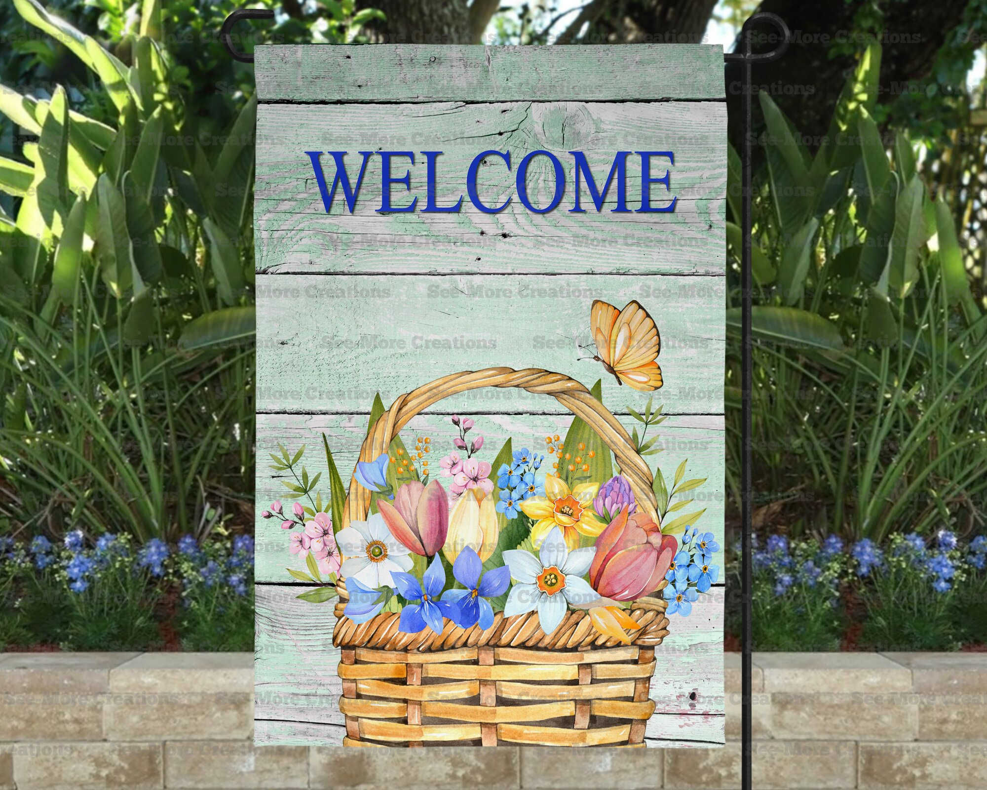 Spring Flowers #3 Welcome Garden Flag