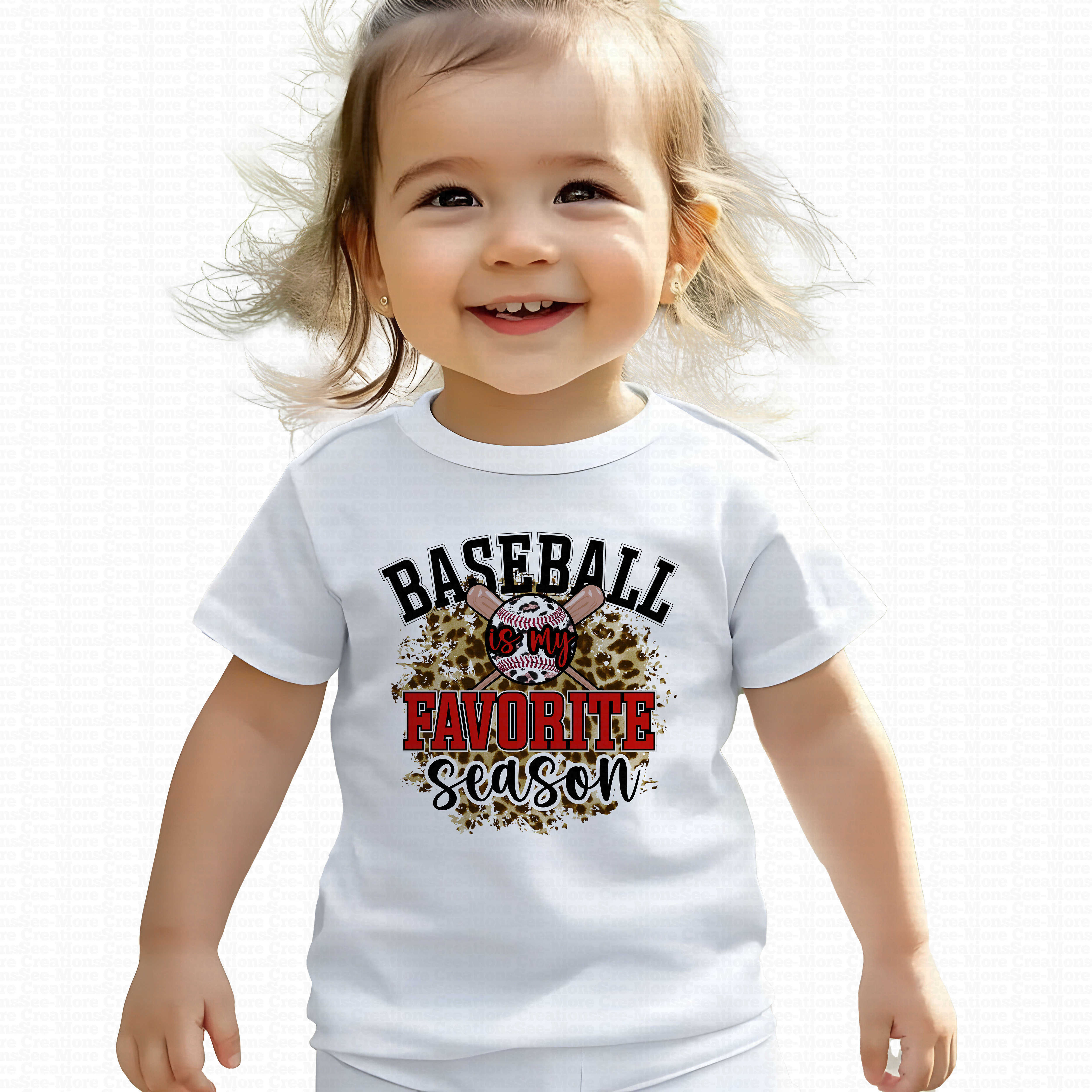Baseball Is My Favorite Season #1 Girls Leopard Print Baseball Shirt