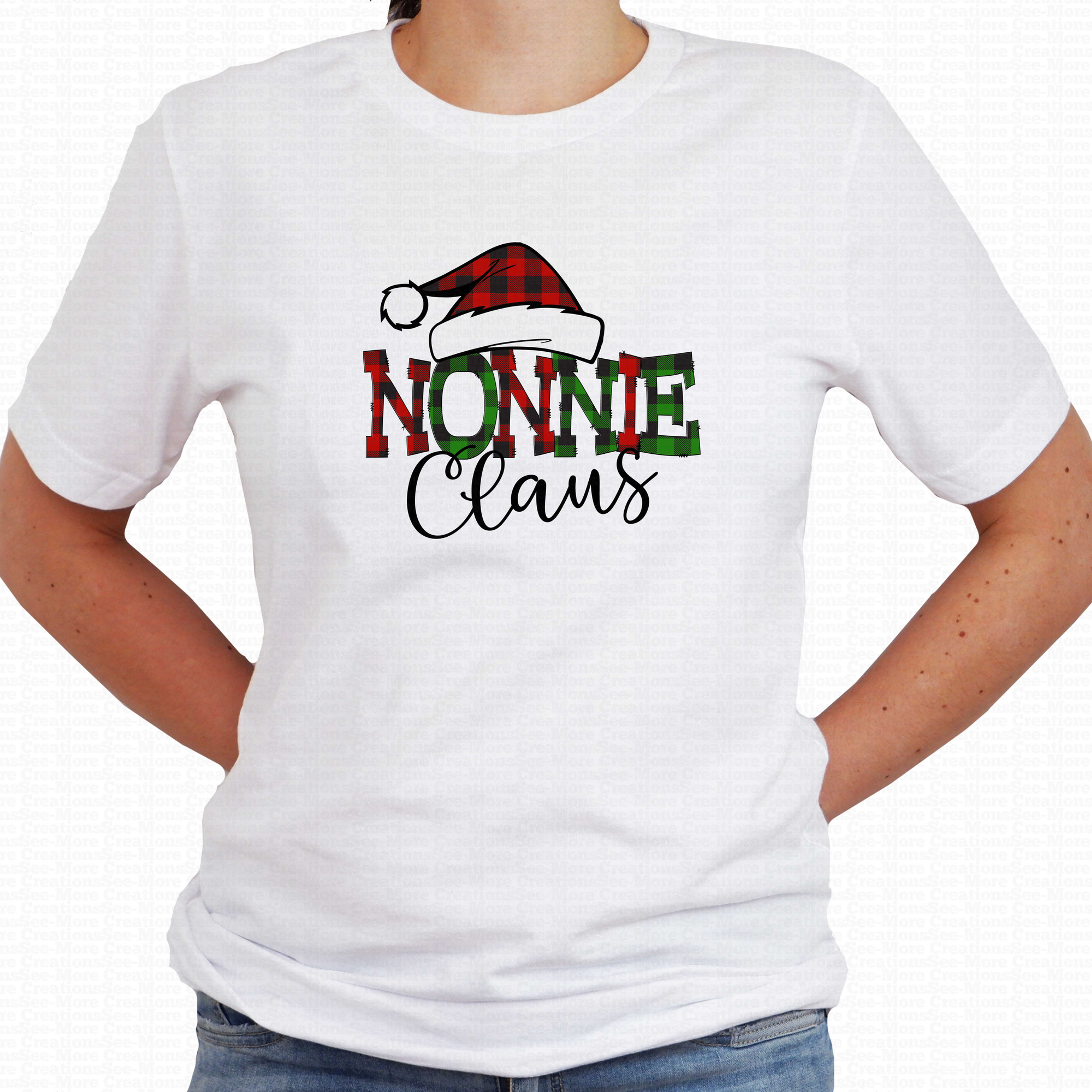 Nonnie Claus #2 Red & Green Buffalo Plaid Women's Christmas Shirt