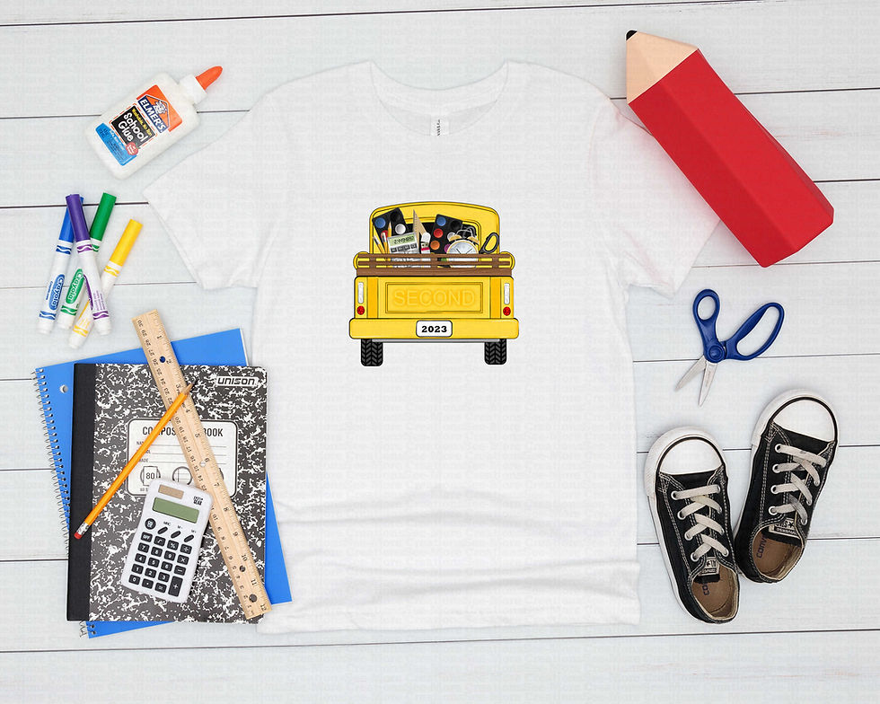 섬네일: Second Grade Truck #3 Personalize Add Year To License Plate School Shirt