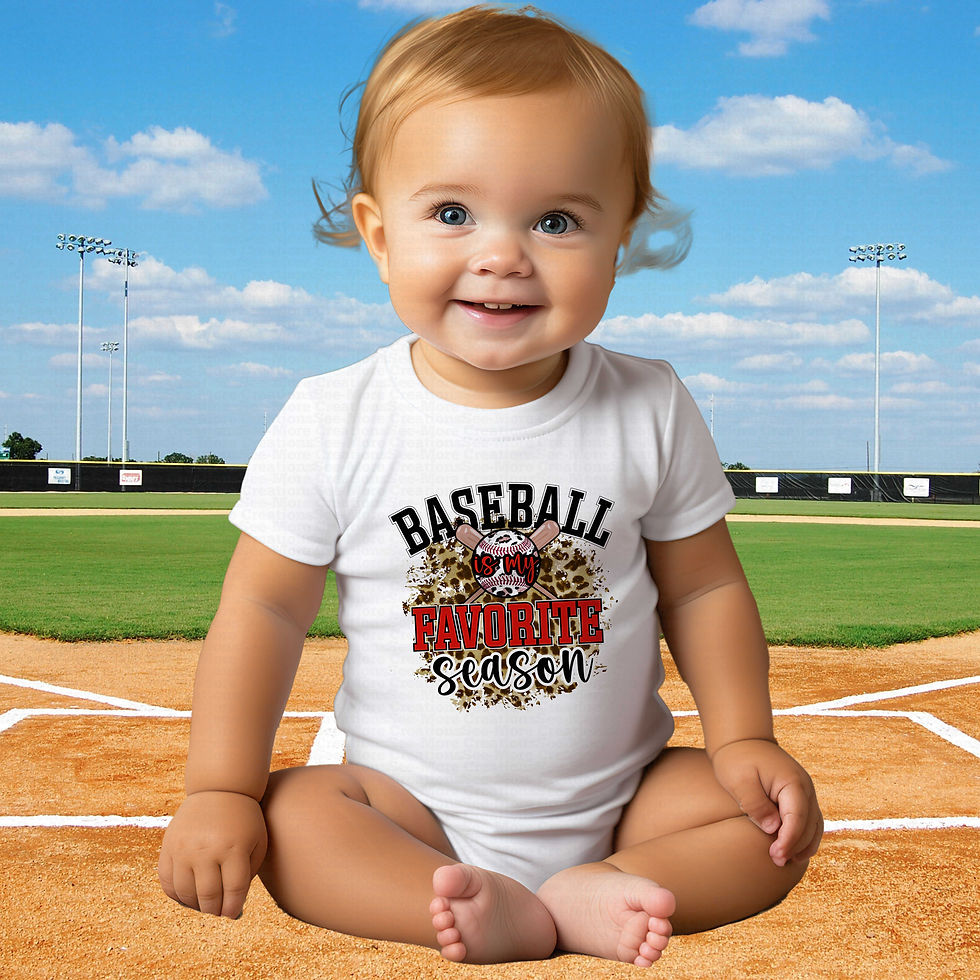 Μικρογραφία: Baseball Is My Favorite Season #1 Girls Leopard Print Baseball Bodysuit