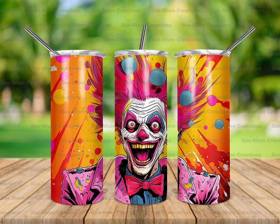 Scary Clown #2 Colorful Skinny Tumbler
