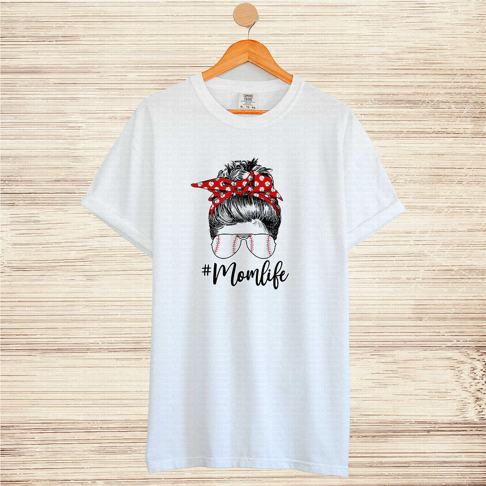 Thumbnail: Baseball Mom Life #3 Women's Messy Bun Baseball Shirt
