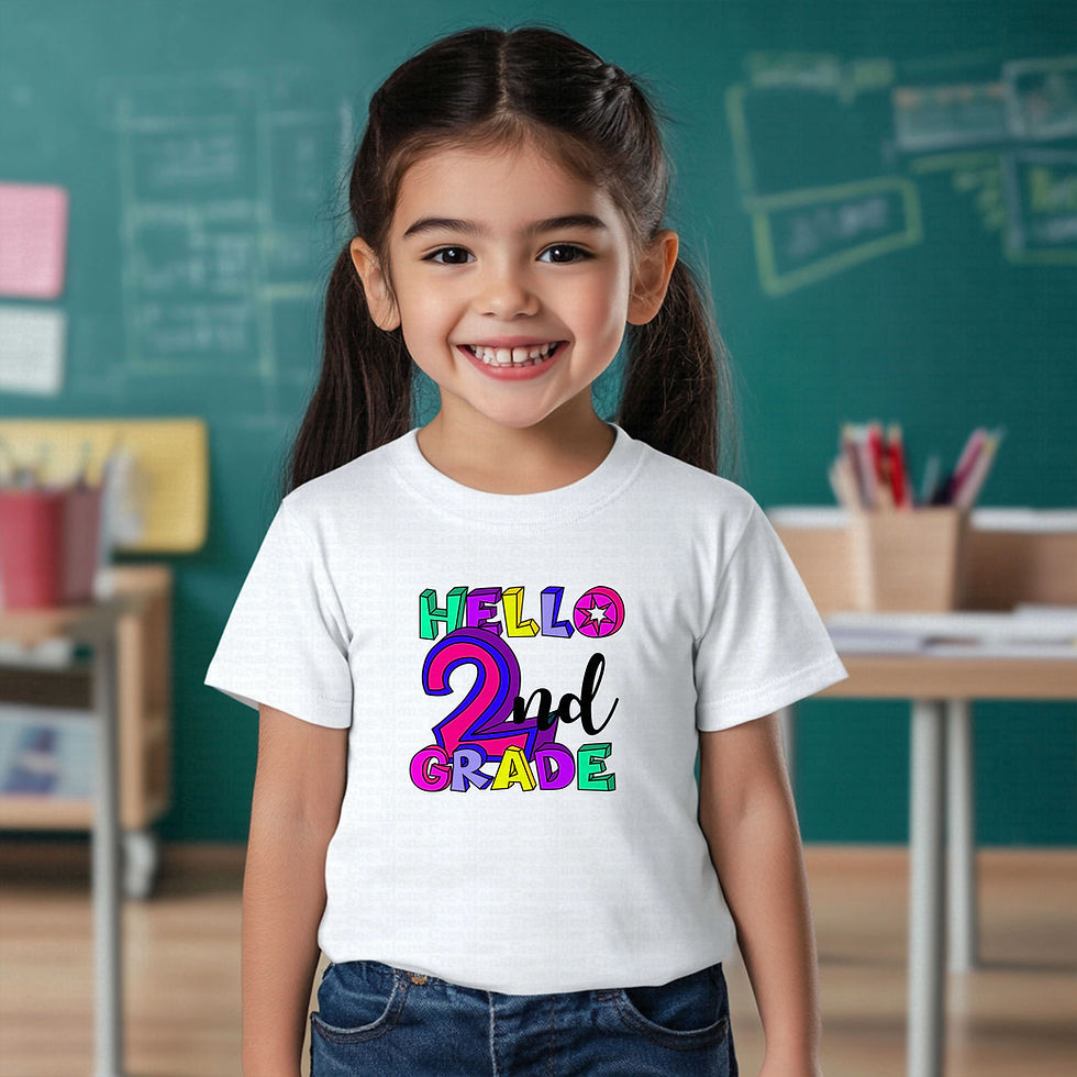 Thumbnail: Hello Second Grade #4 Girls School Shirt