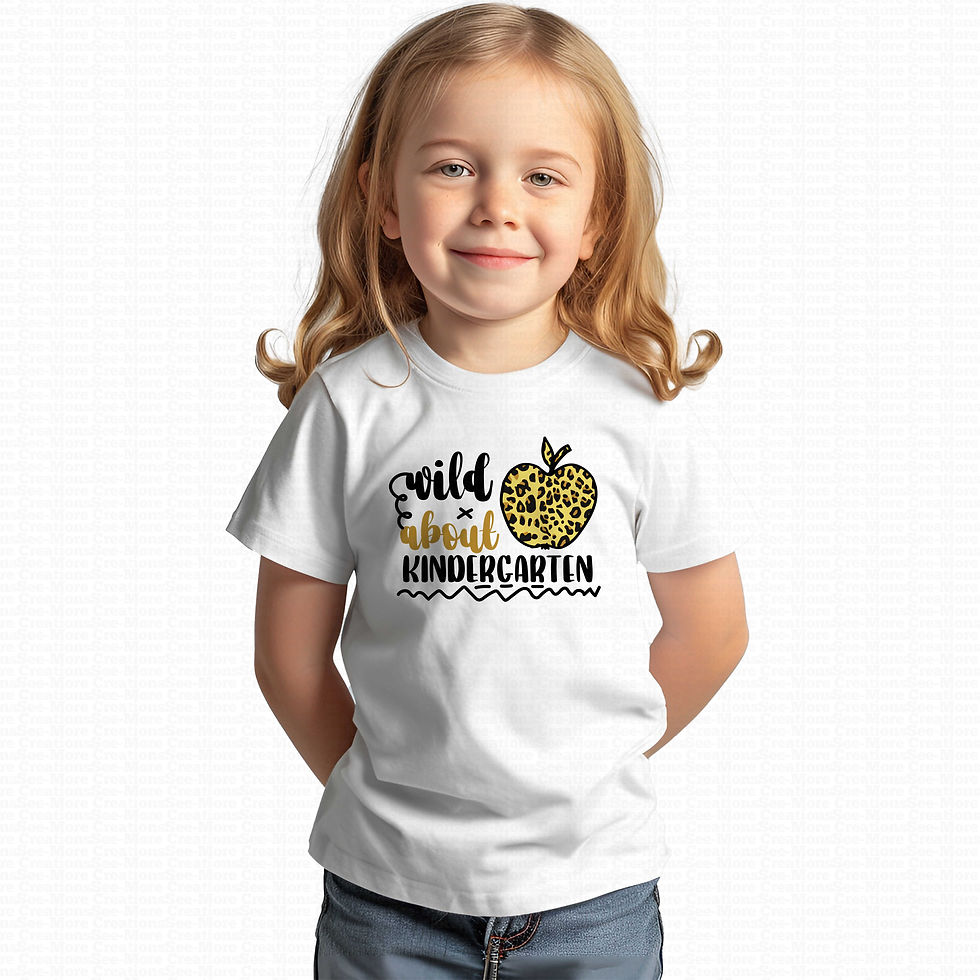 Wild About Kindergarten #5 Girls Leopard Print Apple School Shirt